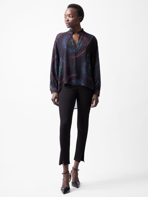 Fcuk Cecily Estella Georgette Poet Blouse Blackout Multi