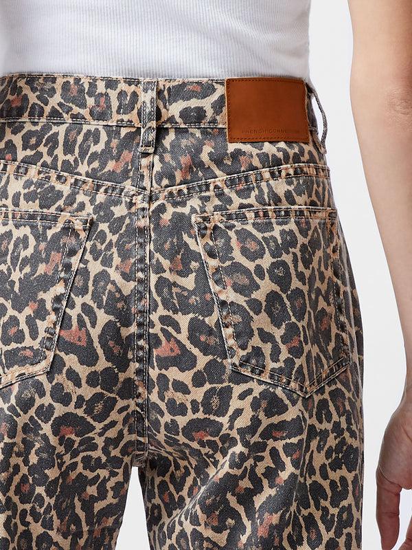Fcuk Charlie Leopard Print Straight Leg Jeans Leopard Sand Multi