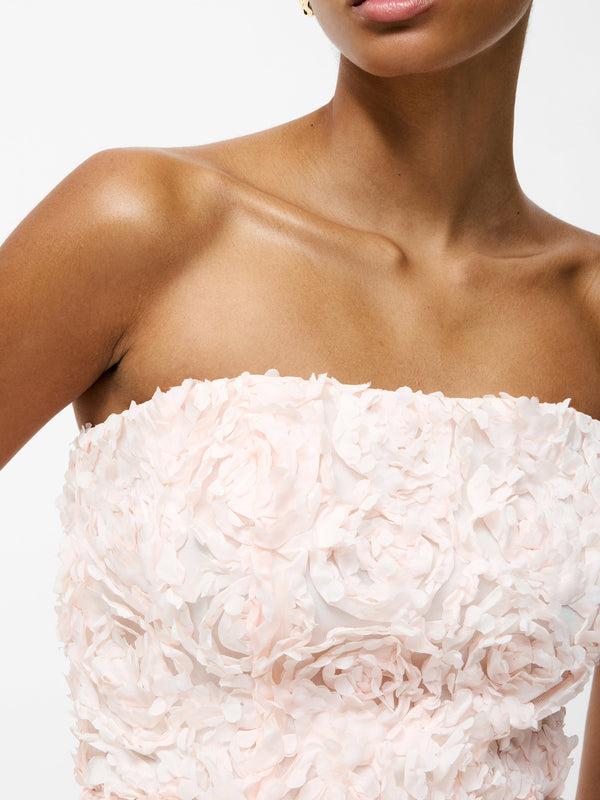 Fcuk Cher Rosette Textured Bandeau Mini Dress Blush Pink