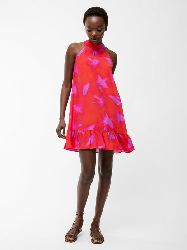 fcuk Christy Halterneck Swing Dress Raspberry Sorbet