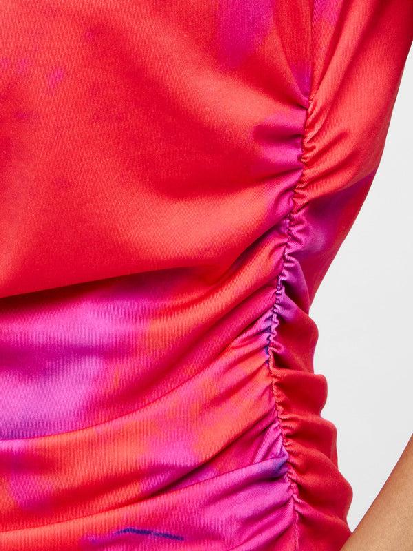 Fcuk Christy Ruched Sleeveless Top Raspberry Sorbet