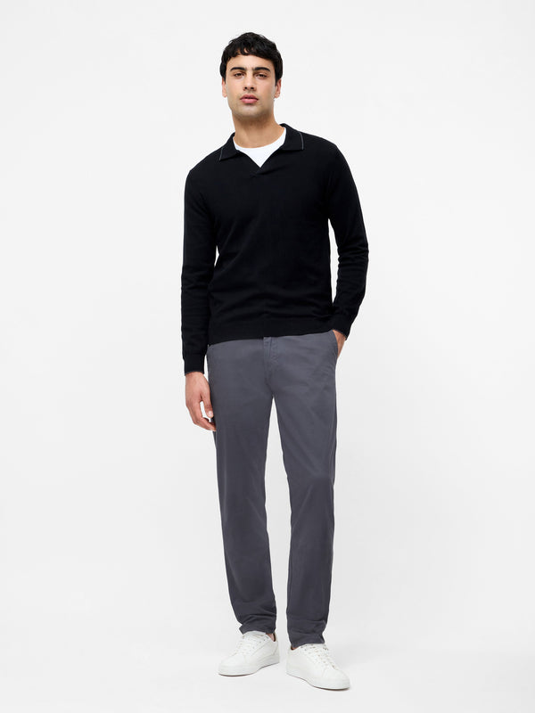 fcuk Cotton Stretch Chino 32 Inch Regular Fit Charcoal 32