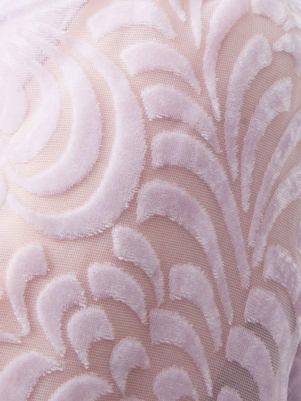 Fcuk Diandra Devore Long Sleeve High Neck Top Orchid Petal