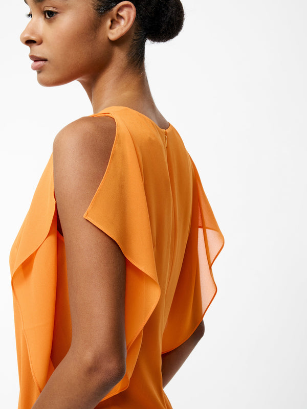 Fcuk Eden Georgette Flutter Sleeve Top Papaya Orange