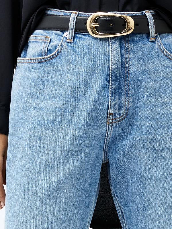 Fcuk Elliot Denim Straight Leg Cropped Jeans 27 Inch Light Wash