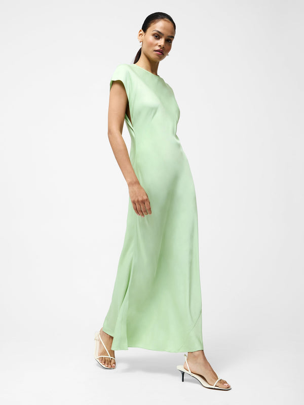 Fcuk Ennis Eco Satin Column Shape Dress Apple Green