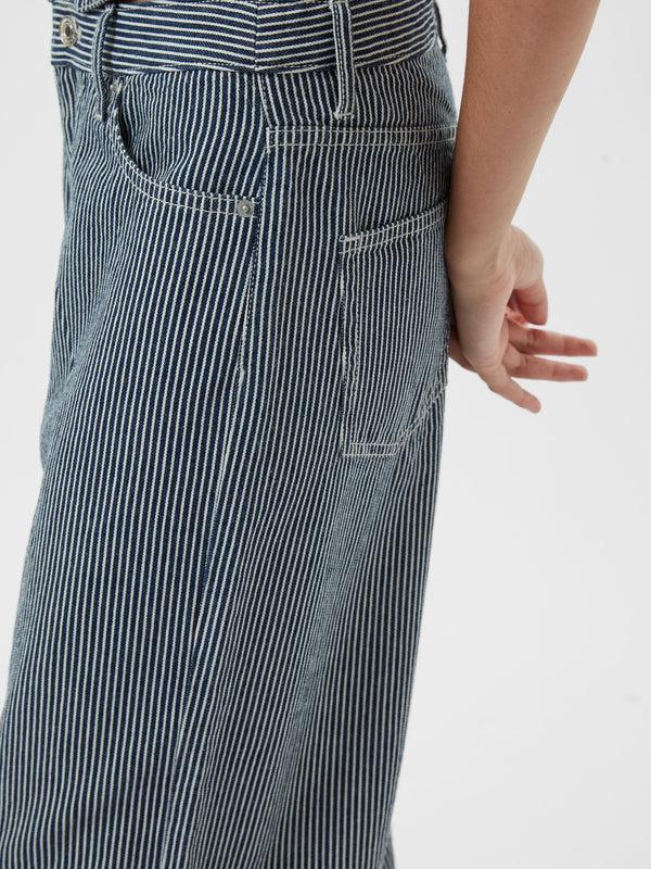 Fcuk Everett Stripe Denim Wide Fit Jeans Indigo/White Denim