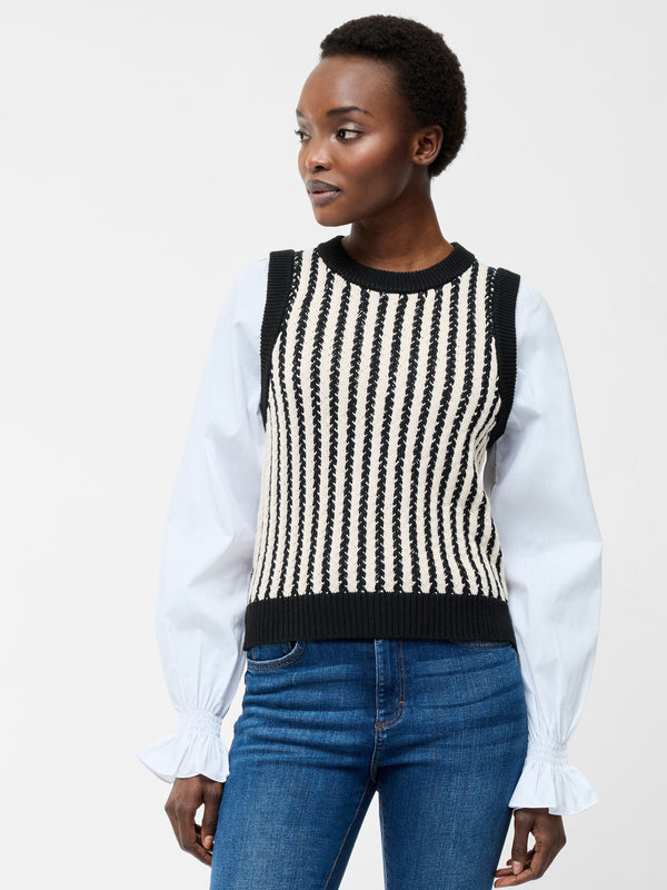 Fcuk 2-In-1 Tank Shirt Black/Classic Cream