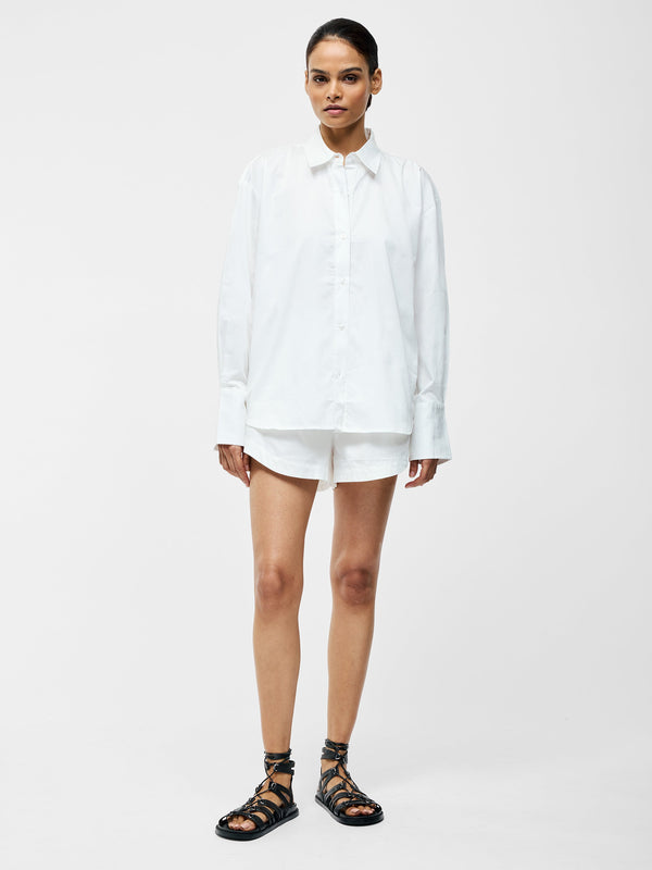 Fcuk Alexis Cotton Oversized Shirt Summer White