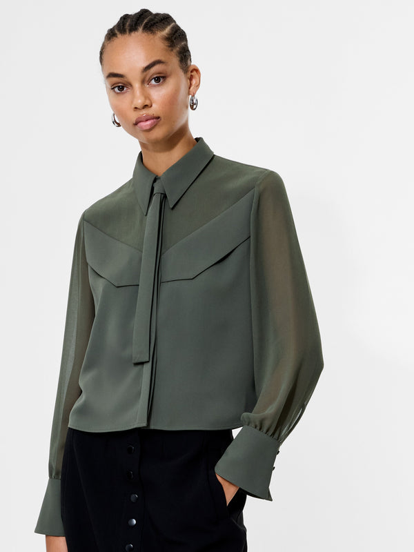 fcuk Arezzo Neck Tie Shirt Khaki Green