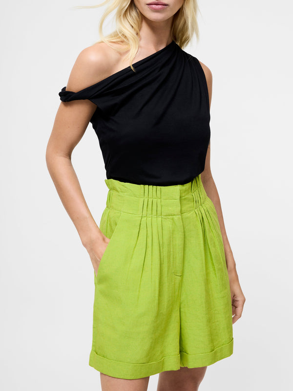 Fcuk Ariette Linen Shorts Cactus Green