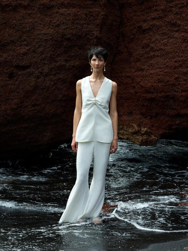 fcuk Arlette Sleeveless V Neck Top Summer White