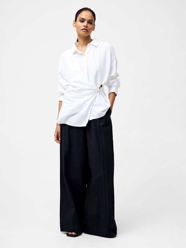 Fcuk Auri Linen Clasp Shirt Linen White