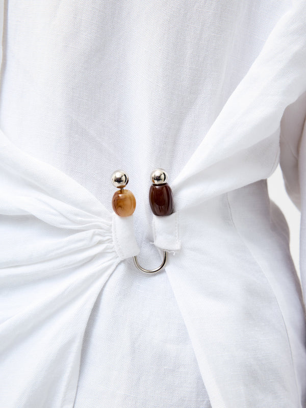 Fcuk Auri Linen Clasp Shirt Linen White