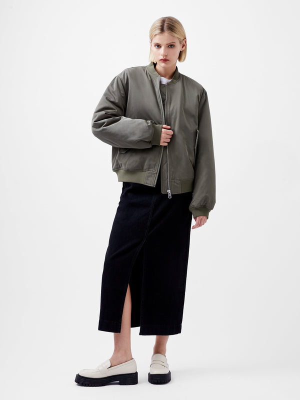 Fcuk Behati Bomber Jacket Dusted Khaki