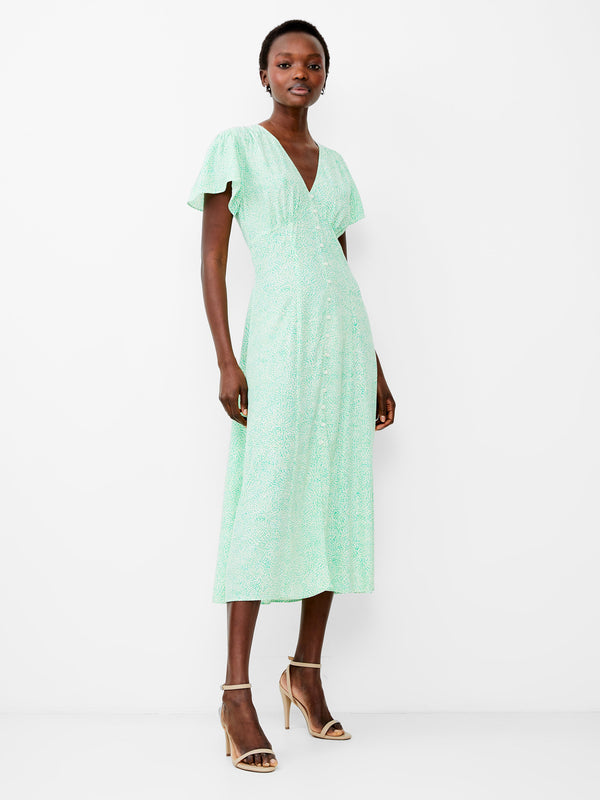 fcuk Bernice V-Neck Tea Dress Minted Green