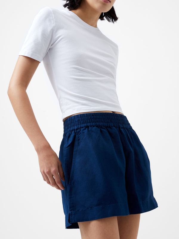 Fcuk Birdie Linen Shorts Midnight Blue