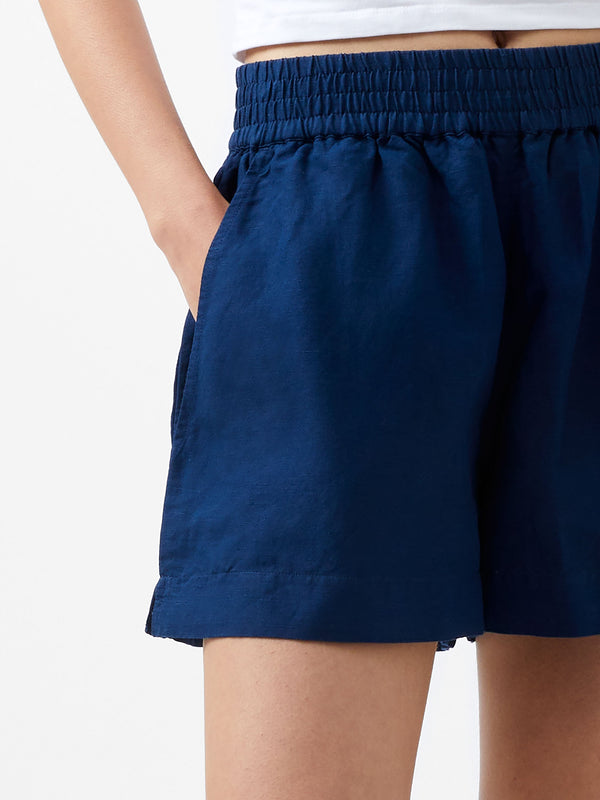 Fcuk Birdie Linen Shorts Midnight Blue
