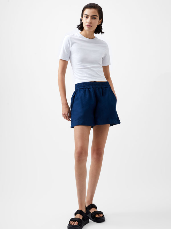 fcuk Birdie Linen Shorts Midnight Blue