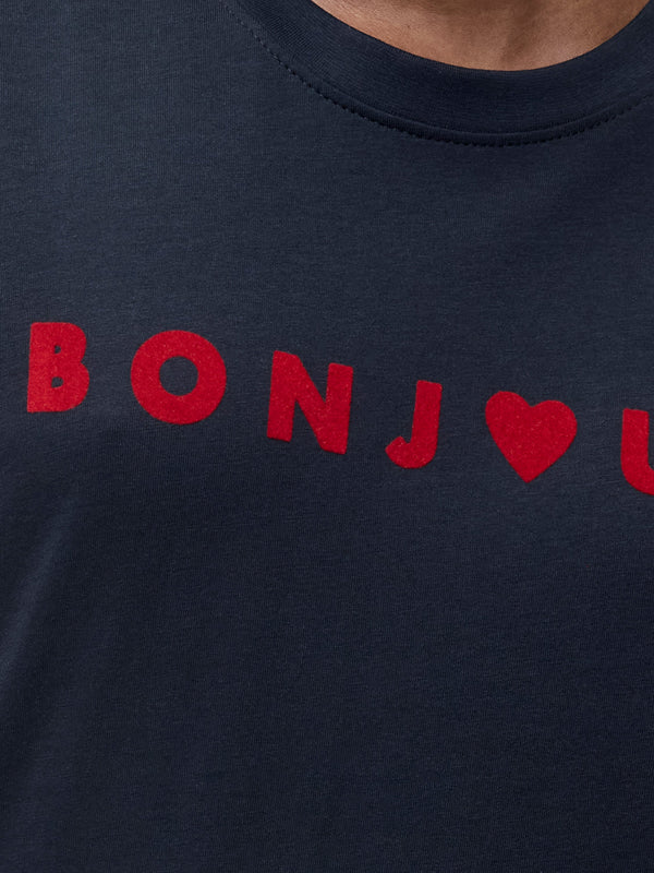 Fcuk Bonjour Graphic T-Shirt Midnight/Red