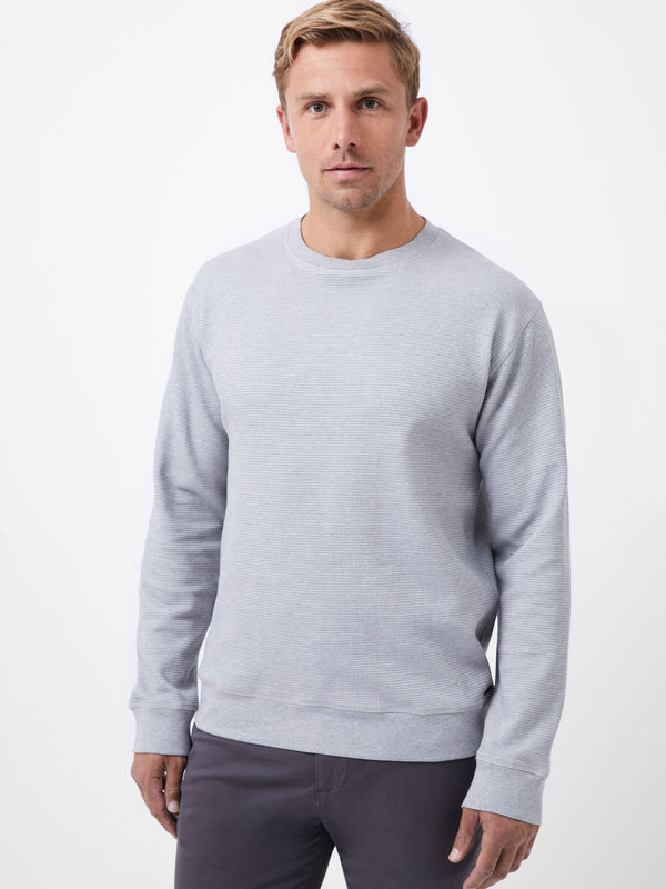 Fcuk Box Waffle Crew Neck Jumper Grey
