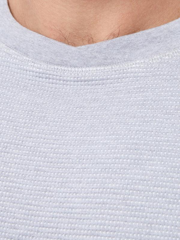 Fcuk Box Waffle Crew Neck Jumper Grey