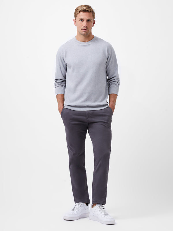 fcuk Box Waffle Crew Neck Jumper Grey