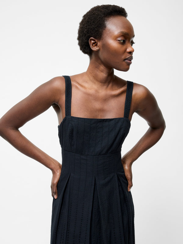 Fcuk Broderie Strap Dress Black