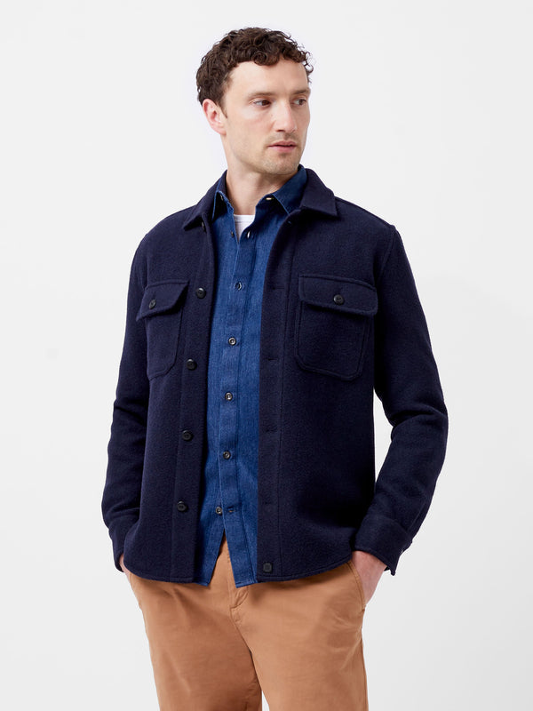 Fcuk Brushed Overshirt Marine
