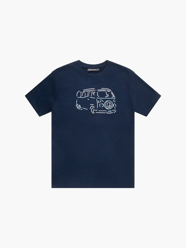 fcuk Camper Van Embroidered T-Shirt Marine