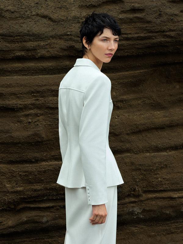 fcuk Cannes Twill Fitted Blazer Summer White