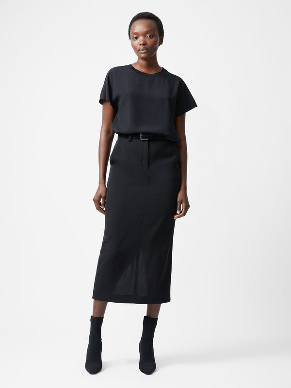 Fcuk Caprina Recycled Crepe Crew Neck Top Black