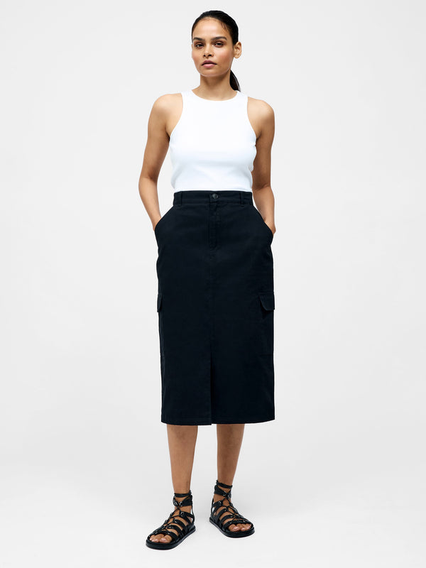 Fcuk Cargo Midi Skirt Black