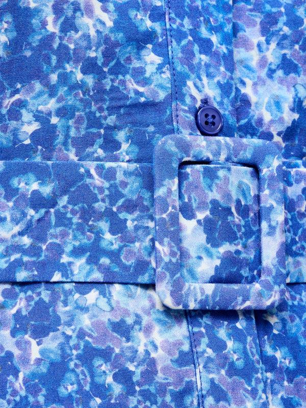 Fcuk Cass Belted Midi Dress Blue Multi