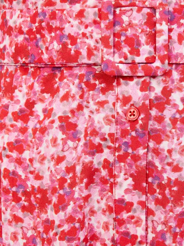 Fcuk Cass Belted Midi Dress Red Multi