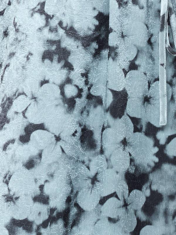 Fcuk Cassie Emile Crinkle Midi Dress Blue Multi