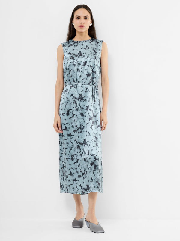 fcuk Cassie Emile Crinkle Midi Dress Blue Multi