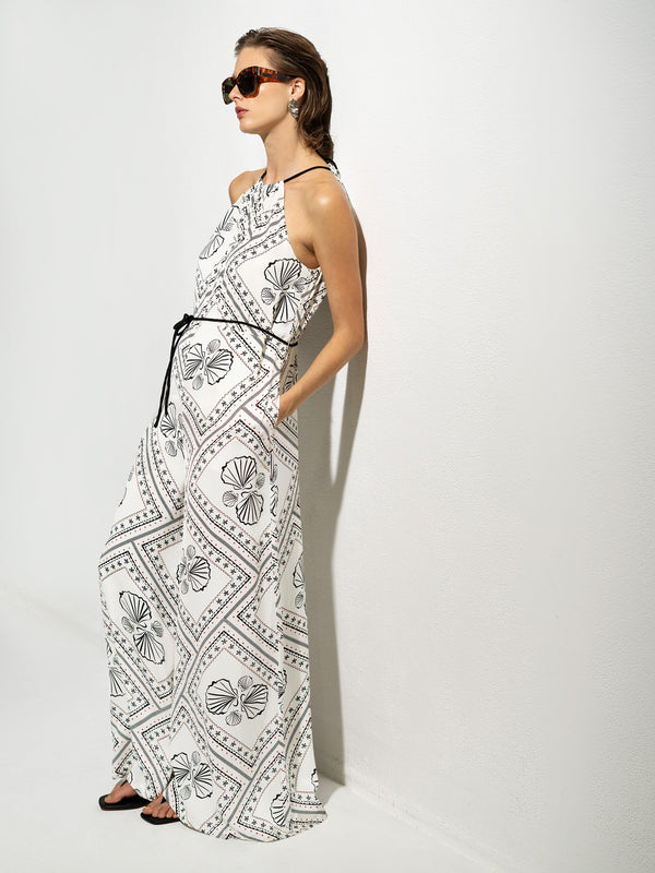 fcuk Catherine Damasco Jumpsuit White/Black