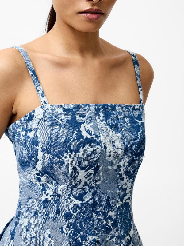 Fcuk Charlotte Denim Jacquard Dress Light Wash