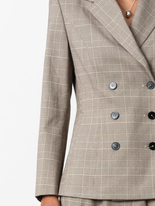 Fcuk Chester Check Cinched Blazer Brown Multi