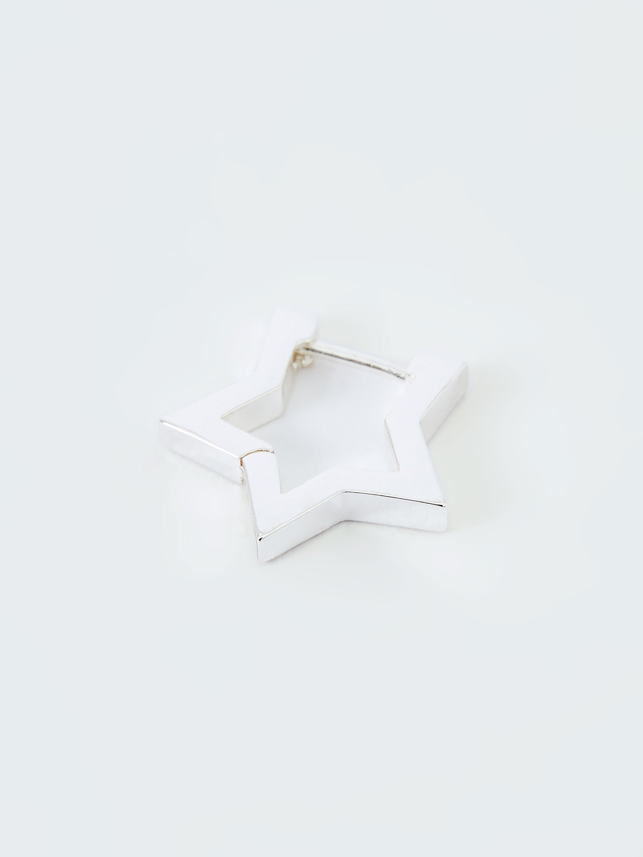 Fcuk Chunky Star Hoop Earrings Silver