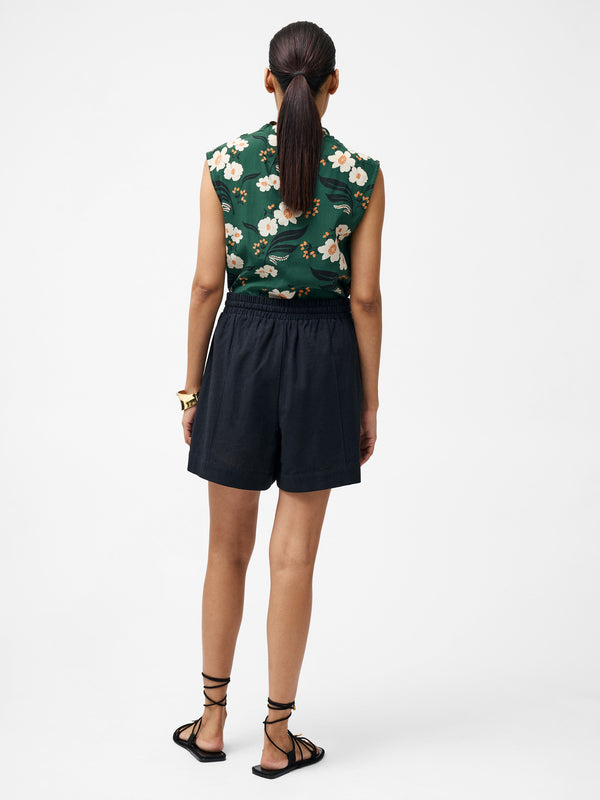 Fcuk Clare Linen Blend Tie Shorts Black