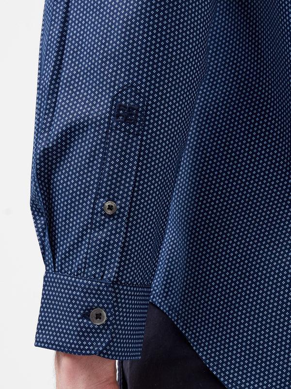 Fcuk Classic Collar Printed Shirt Blue Print