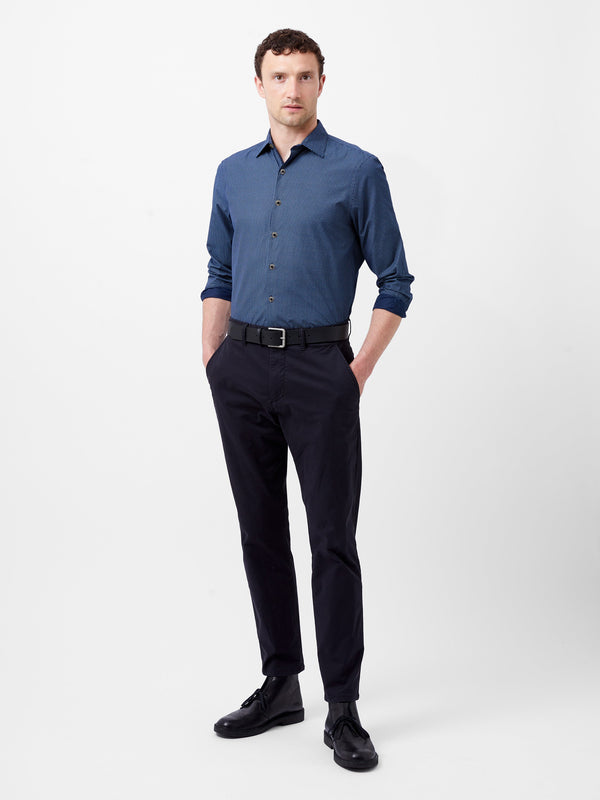 Fcuk Classic Collar Printed Shirt Blue Print