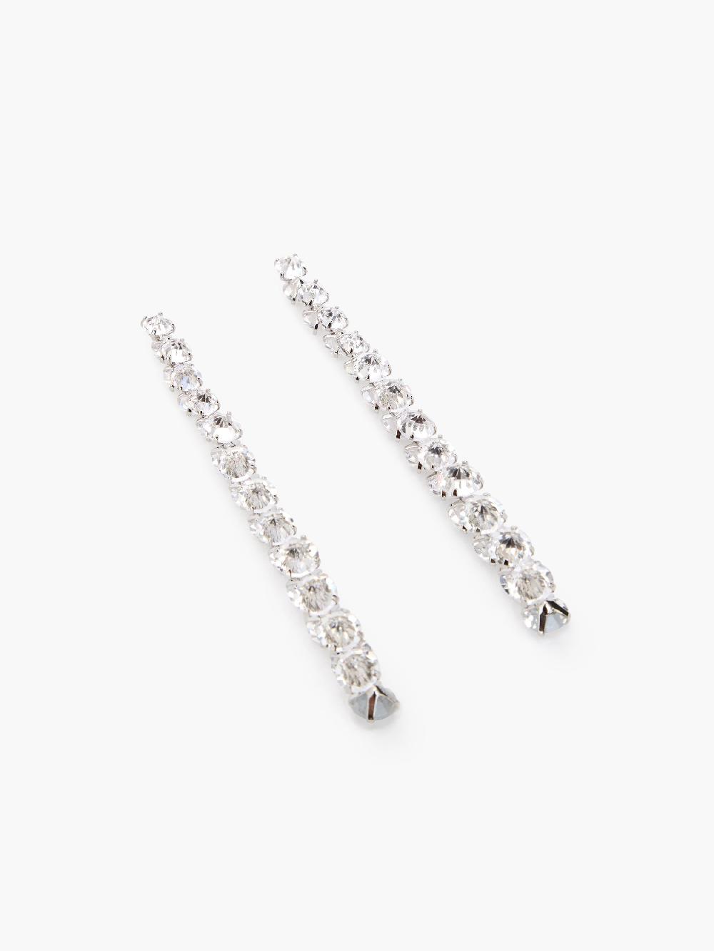 Fcuk Cluster Crystal Long Earrings Silver