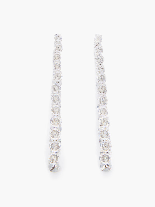 fcuk Cluster Crystal Long Earrings Silver