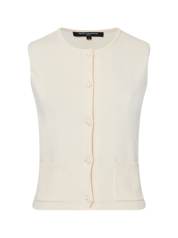 Fcuk Cosysoft Knit Vest Porcelain Cream