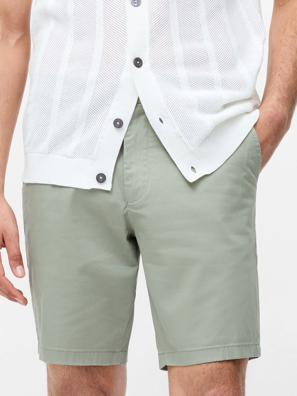 Fcuk Cotton Stretch Chino Shorts Sage Green
