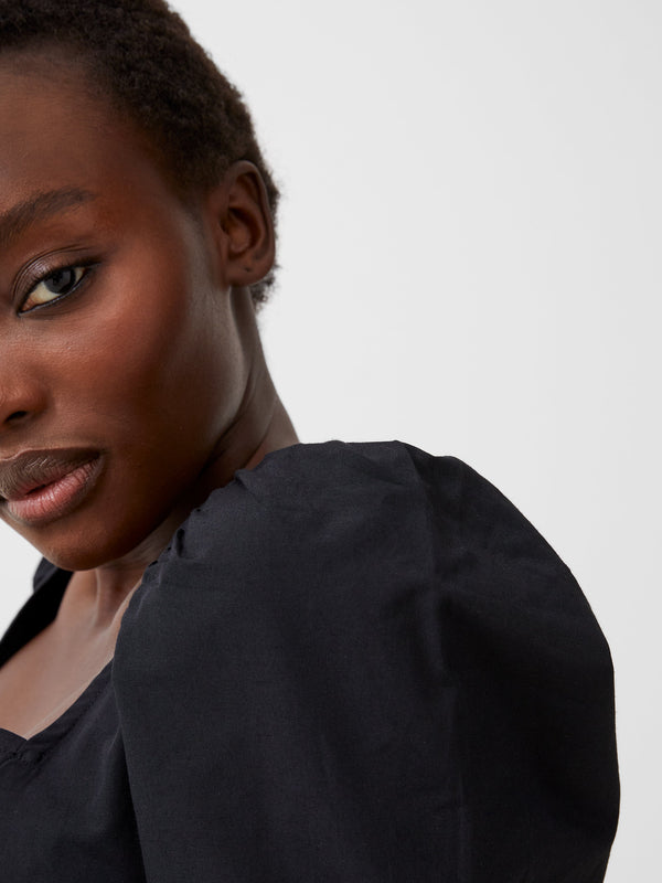 Fcuk Cotton Sweetheart Mini Dress Black