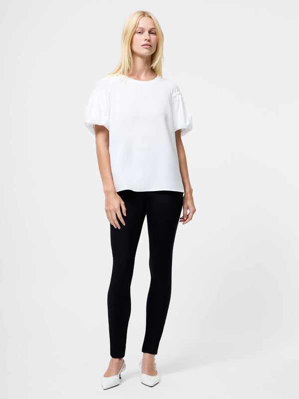 fcuk Crepe Light Puff Sleeve Top Summer White